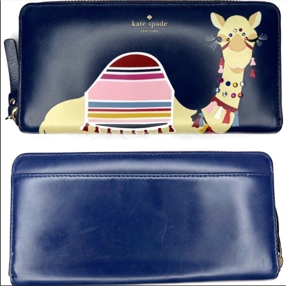 Kate Spade Camel Spice Things Up Blue Wallet - Picture 1 of 4